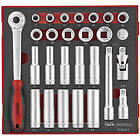 Teng Tools TED1227 27-delars Hylsnyckelsats med 1/2" fyrkantsfäste