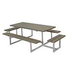 Plus Picknickbord Basic med Extra Sittplatser Gråbrun BB-sæt komplet m/2 påbygninger 185813-18