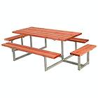 Plus Picknickbord Basic med Påbyggnad 260 cm Teak Bord/Bänkset m/2 påbyggnader 1