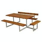 Plus Picknickbord Basic med Ryggstöd och Påbyggnad 219 cm Teak Bord/Bänkset m/1 ryggstöd 1 påbyggnad 185816-17