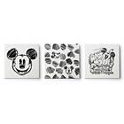 Disney Canvastavla set av 3 Mickey Mouse Sketch 3x 30x30cm Canvastavlor 114883