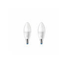 WiZ E14 LED-ljuslampa färger vit 2-pack