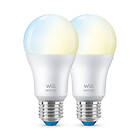 WiZ E27 LED A60 standardlampa varm till kall -2-pack