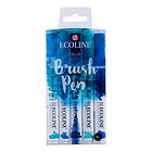 Ecoline Brush Pen Set Blue 5-pack