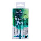 Ecoline Brush Pen Set Green Blue 5-pack