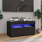 vidaXL Tv-bänk med LED-belysning svart 75x35x40 cm 804393