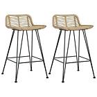 vidaXL Bar Stoolar 2 st naturlig rotting 285232