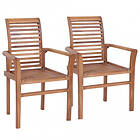 vidaXL Matstolar stapelbara 2 st massiv teak 44664