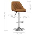 vidaXL Barstolar 2 st brun sammet 335303