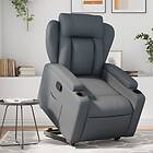 vidaXL Reclinerfåtölj med uppresningshjälp grå konstläder 3204547