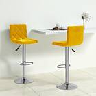 vidaXL Barstolar 2 st senapsgul sammet 333694
