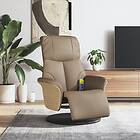 vidaXL Massagefåtölj med fotstöd cappuccino konstläder 356636
