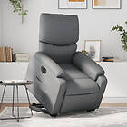 vidaXL Reclinerfåtölj med uppresningshjälp grå konstläder 3204903