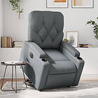 vidaXL Reclinerfåtölj med uppresningshjälp grå konstläder 3204789