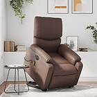 vidaXL Massagefåtölj med uppresningshjälp brun konstläder 3204909