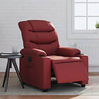vidaXL Elektrisk reclinerfåtölj vinröd konstläder 3206589