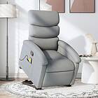 vidaXL Massagefåtölj med uppresningshjälp ljusgrå tyg 3203990