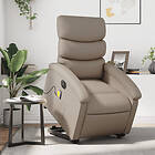 vidaXL Massagefåtölj med uppresningshjälp cappuccino konstläder 3204067