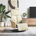 vidaXL Massagefåtölj med fotpall gräddvit konstläder 356633