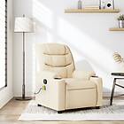 vidaXL Massagefåtölj gräddvit tyg 374164