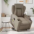 vidaXL Massagefåtölj med uppresningshjälp cappuccino konstläder 3204571