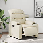 vidaXL Elektrisk reclinerfåtölj gräddvit konstläder 3206586