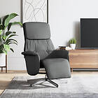 vidaXL Reclinerfåtölj med fotstöd mörkgrå tyg 356658