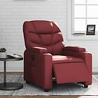 vidaXL Elektrisk reclinerfåtölj vinröd konstläder 3204648