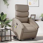 vidaXL Massagefåtölj med uppresningshjälp cappuccino konstläder 3204053