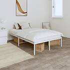 vidaXL Sängram metall vit 135x190 cm 350912