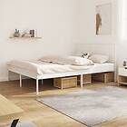 vidaXL Bed Frame med huvudgavel metall vit 150x200 cm 350933