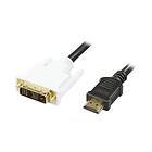 Deltaco HDMI-110-K adapterkabel HDMI DVI 1 m
