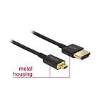 DeLock Slim High Quality HDMI-kabel med Ethernet 25 cm