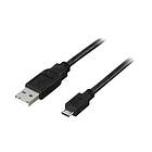 Deltaco USB-kabel USB till mikro-USB typ B 1 m