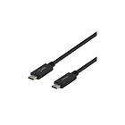 Deltaco USBC-1401M USB-kabel 1 m USB 3,2 Gen 2 (3,1 Gen 2) Sort