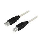 Deltaco USB-kabel USB till USB typ B 1,8 m