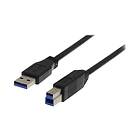 Deltaco USB3-110S USB-kabel USB typ A till USB Type B 1 m