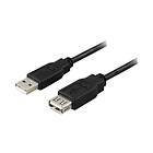 Deltaco USB2-102S USB-förlängningskabel USB till USB 20 cm