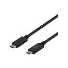 Deltaco USBC-2002 USB typ C-kabel USB-C till USB-C 2 m