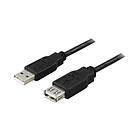 Deltaco USB2-11S USB-förlängningskabel USB till USB 50 cm