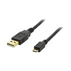 Deltaco MICRO-101 USB-kabel mikro-USB typ B till USB 1 m