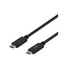 Deltaco USB typ C-kabel USB-C till USB-C 3 m