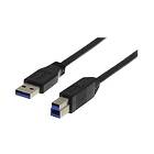 Deltaco USB3-120S USB-kabel USB typ A till USB Type B 2 m