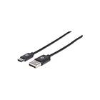 Manhattan 353298 USB-kabel 1 m USB 2,0 USB C USB A Sort