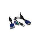 Inter-Tech IPC 19" KVM-kabel VGA/PS2/USB, 3 m lång