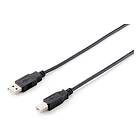 Equip 128861 USB-kabel 3 m USB 2,0 USB A USB B Sort