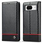 Skalo Google Pixel 8 LC.IMEEKE Carbon Fiber Plånboksfodral i PU-Läder