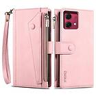 Skalo Motorola Moto G84 5G ESEBLE Big Wallet Plånboksfodral Roséguld