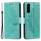 Skalo Sony Xperia 10 V Mandala Plånboksfodral Turkos