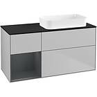 Villeroy & Boch Tvättställsskåp Finion med 3 Lådor Hylla och Bänkskiva för Ocentrerat Fristående Tvättställ